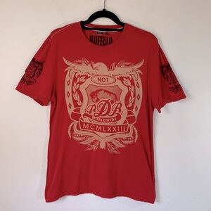 Buffalo David Bitton Vintage Style Eagle Buffalo Graphics Mens Size M Red Tee